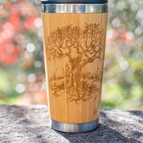 NAME Custom Engraved Wood Travel Mug Wooden Tumbler