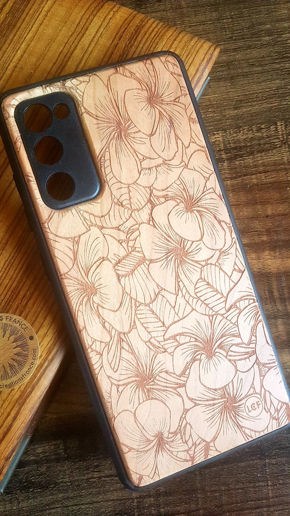 PLUMERIA Wood Phone Case Abstract Floral